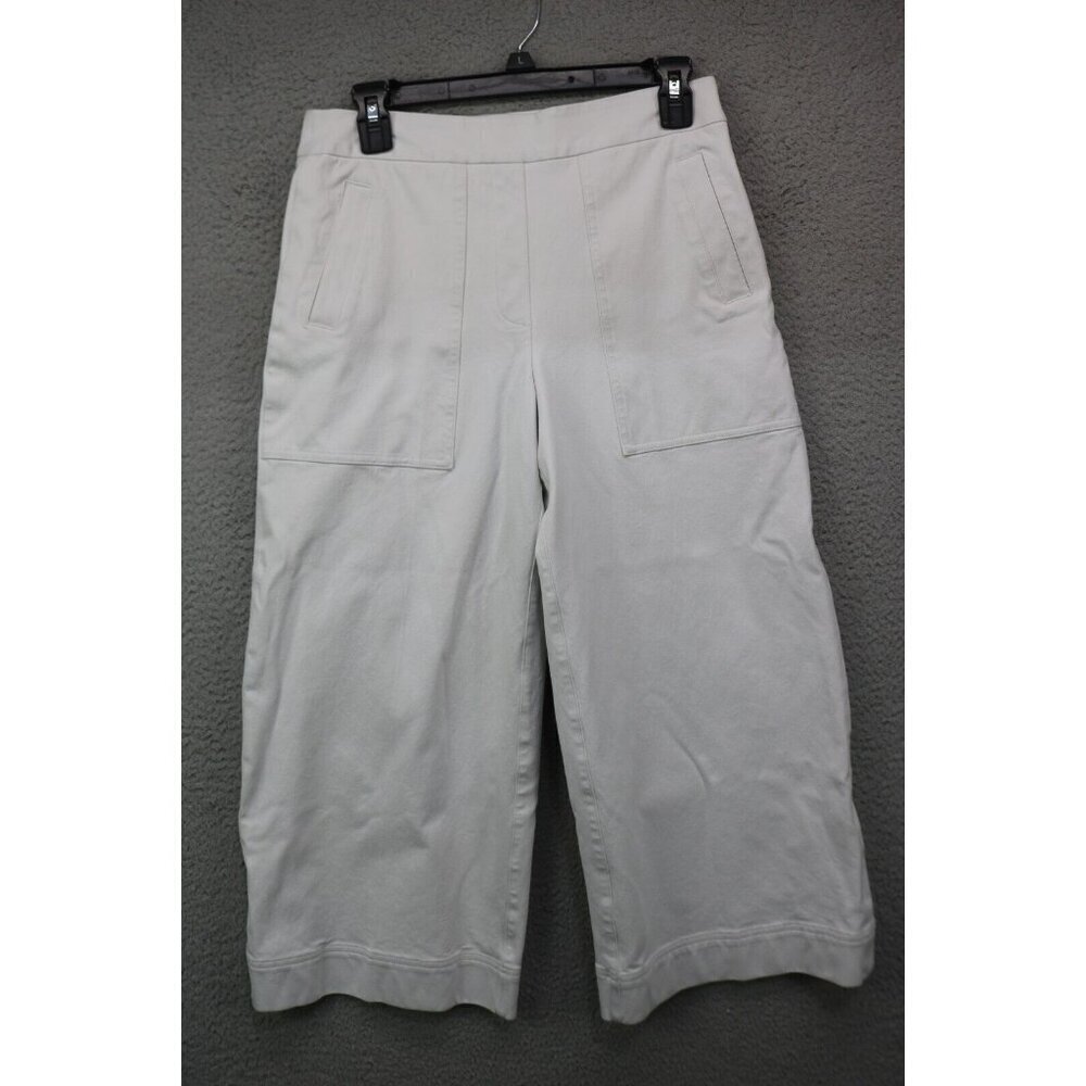 Spanx White Pull-On Wide Leg Cropped Pants-Size Medium